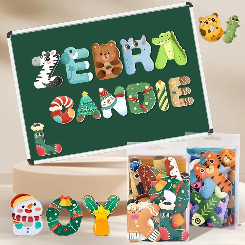 Children's Magnetic Letter Stickers Magnetic English Alphabet Number Refrigerator Sticker Classic Educational Toys For Children