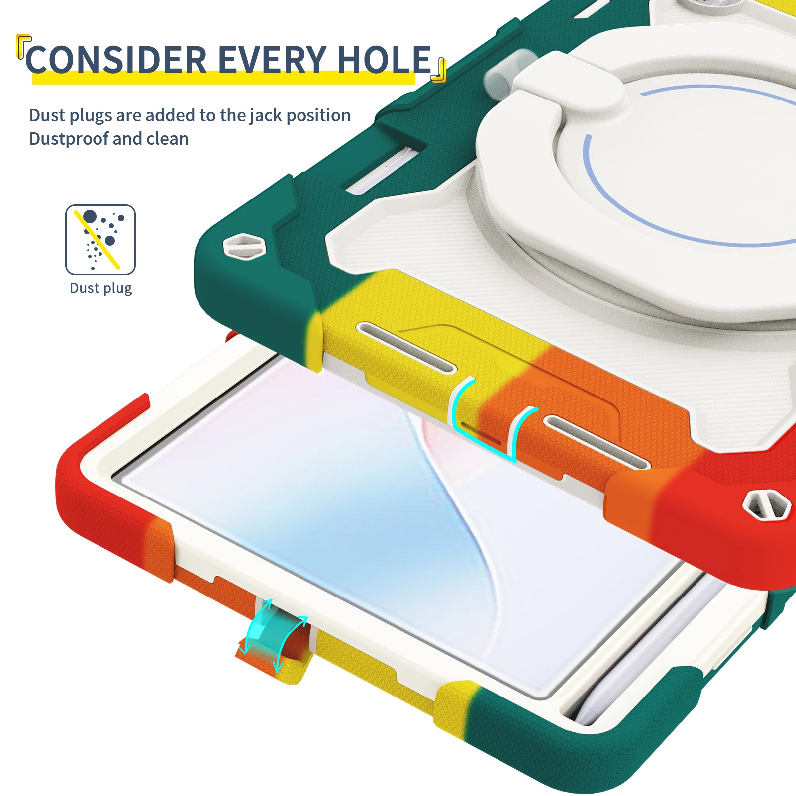 Durable Shockproof Tablet Cover with Pen Slot and Stand