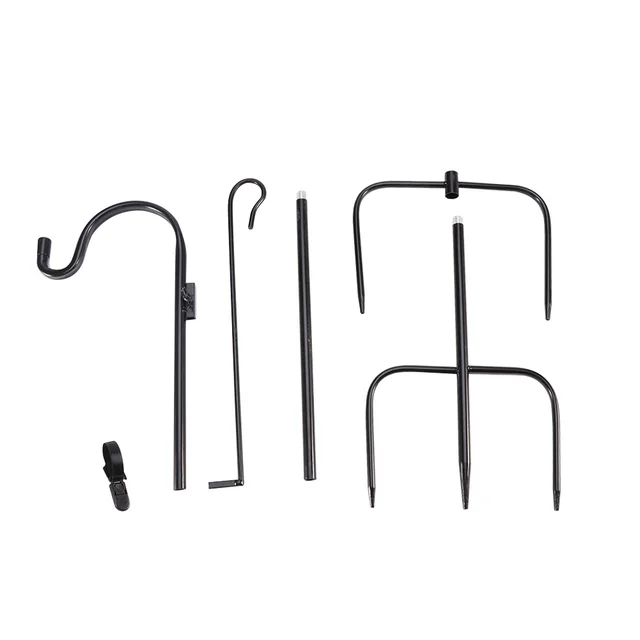 Őrölt Tét Függő Növények Kültéri Zászló Pólus Pásztorhorog Hardver Vas Lámpás Otthoni Levehető Hátsó Udvar Kerti Tornáchoz - Image 4