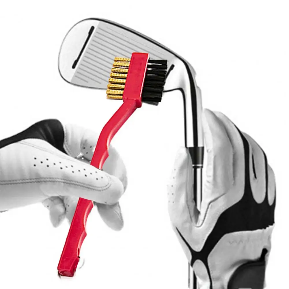 Golf Cleaning Brush Portable Non-slip Handle Grip Dirt Removal Nylon Bristles Double Side Golf Club Cleaner Golf Accessories 3