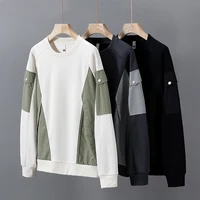 2025 Spring Men Sweatshirts Pockets Patchwork Streetwear Oversized 6XL 7XL 8XL Big Size Long Sleeve Loose Pullover Sportswear 2