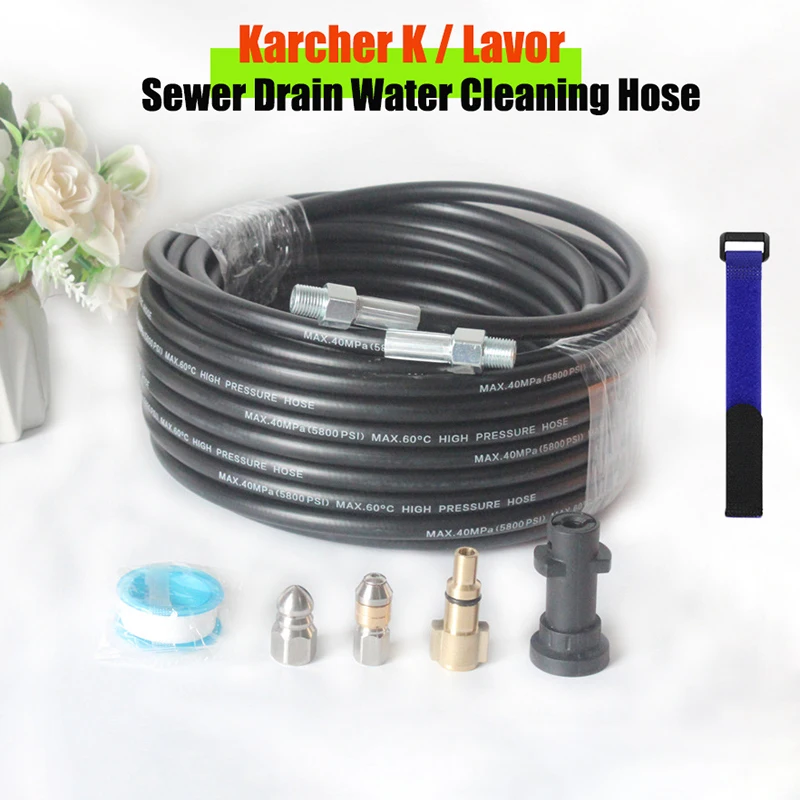 2 ~ 40M Per Karcher K2-K7 Lavor Idropulitrice Tubo Flessibile Per Acqua Ad Alta Pressione Tubo Per La Pulizia Delle Fognature Kit Per Getto Di Fognatu