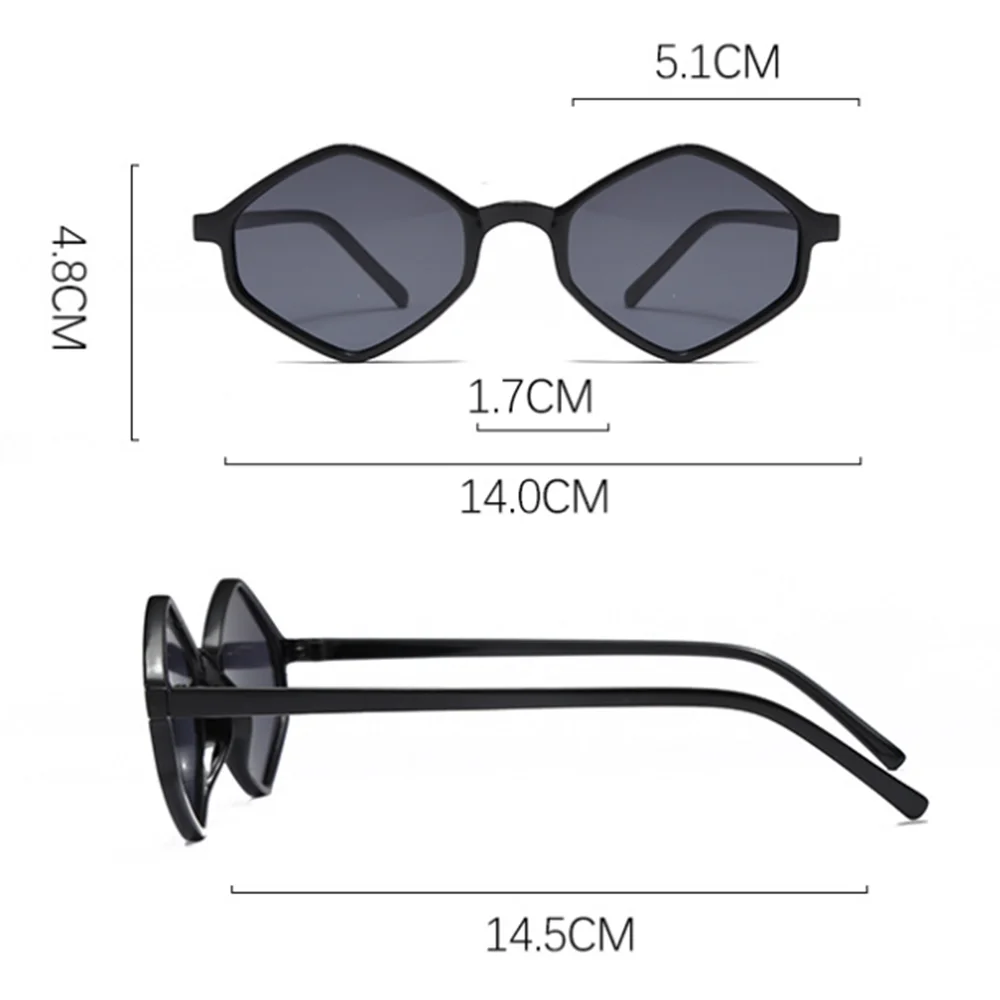 Punk Sunglasses Women Brand Designer Y2k Small Square Steampunk Sun Glasses Men Plastic Frame Diamond Shape Driving Eyewear