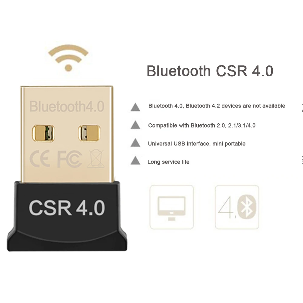 

CSR 4.0 USB Bluetooth-compatible Adapter Dual Mode Wireless Dongle USB 2.0 Transmitter For Win8/10 Audio Receiver Transmitter