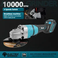 125mm Cordless Angle Grinder 10000rpm Hand-held Brushless Metal Polishing Tool Wood Cutter For Makita 18v Battery 1