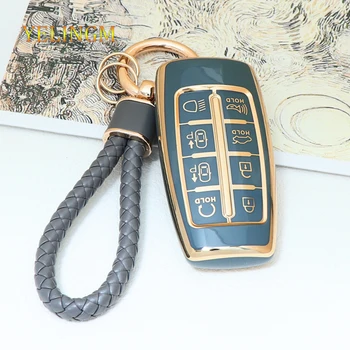 8 pulsanti Chiave Dell'automobile Caso Della Copertura Auto Per Hyundai Genesis G80 GV70 GV80 2019 2020 2021 2022 NUOVO Portachiavi A Distanza Accessori Auto