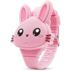 Kids Watch Cute Rabbit Shape LED Digital Watches for Girls Boys BPA Free Fashion Silicone Band Clamshell Design Child Wristwatch 2
