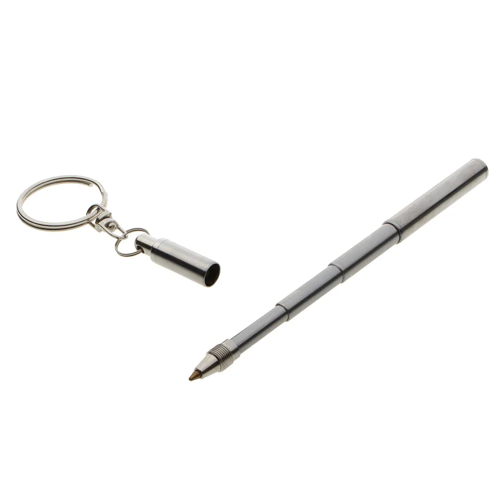 Portable Key Ring Ballpoint Pens Keychain Stainless Steel Telescopic Pen ballpoint pen multifunction ballpoint pen multifunctional pen ball point pen