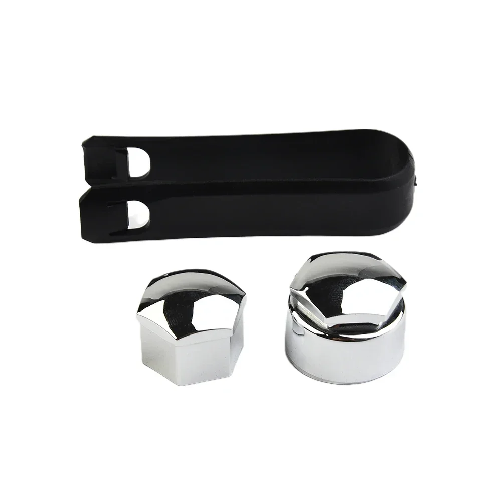 Nut Cap Removal Tool 20Pcs 17mm Chrome Nut Cap Wheel Bolts Wheel Bolts Removal Tool For Any Car Auto Hub Screw Cover Bolt Rims