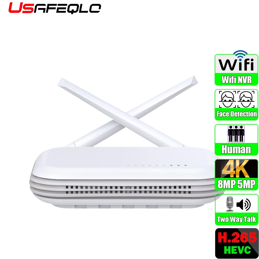 USAFEQLO H.265 8CH 3MP 5MP 4CH 4K HD 8CH Mini Wifi NVR Xmeye iCsee Wifi Camera For CCTV Security Kit 2.5CH HDD TF Card Slot Network Video Recorder