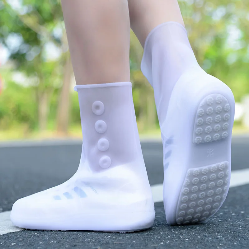 男性と女性のための滑り止めの再利用可能な靴カバーユニセックスの再利用可能な靴カバー雨の日のための屋外レインブーツ