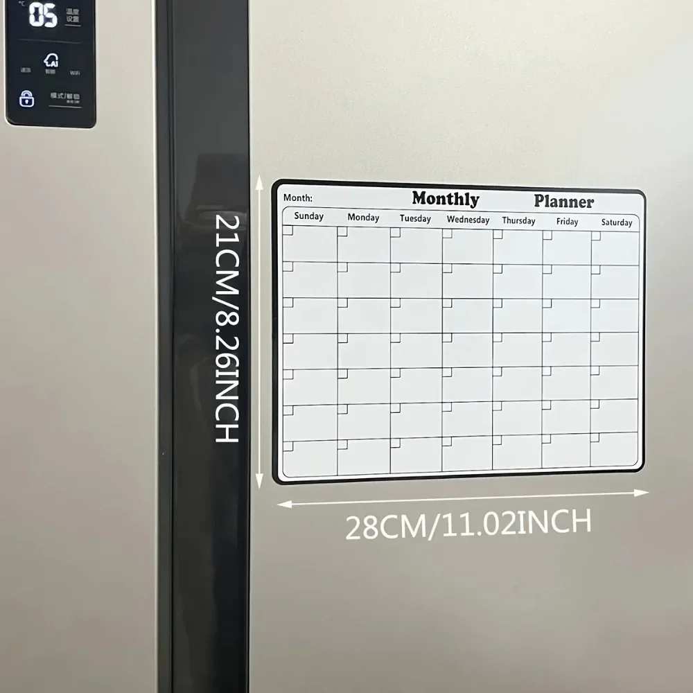 Magnetic Refrigerator Dry Erase Calendar Monthly Planner Whiteboard Record Message Board Memo Pad Fridge Magnets