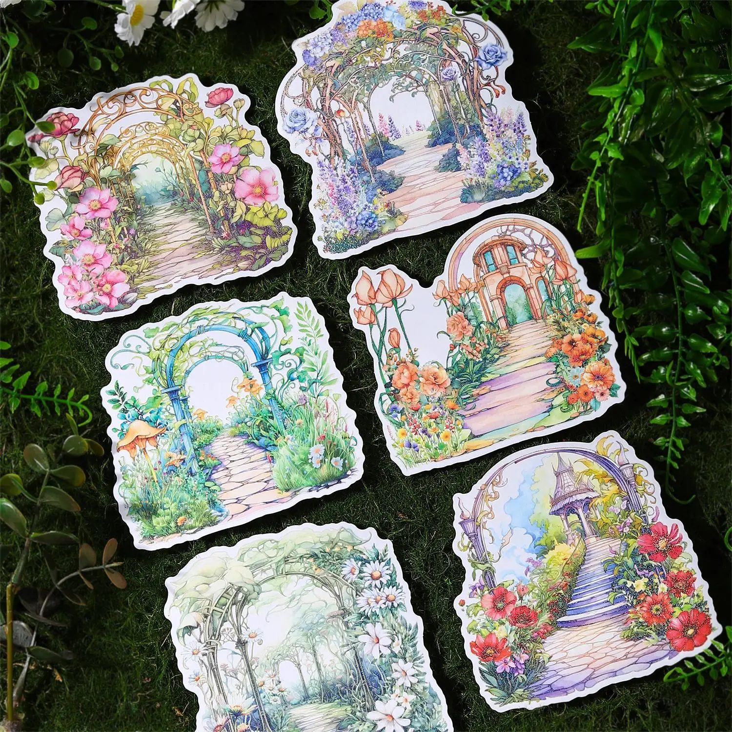 

10 Sheets Fairyland Bridge Series Vintage Plant Flower Washi Sticker Creative DIY Journal Collage Material Decor Stationery