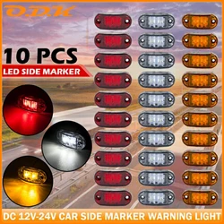 6Pcs/10Pcs 12V 24V Universal 2 Led Oval Clearance Side Marker Tail Lamp Light Trailer Car Truck Lorry Caravan Accessories