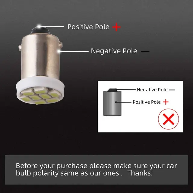 5 Lampadine LED BA9S 6V - Luce Bianca Calda Per Auto Interni