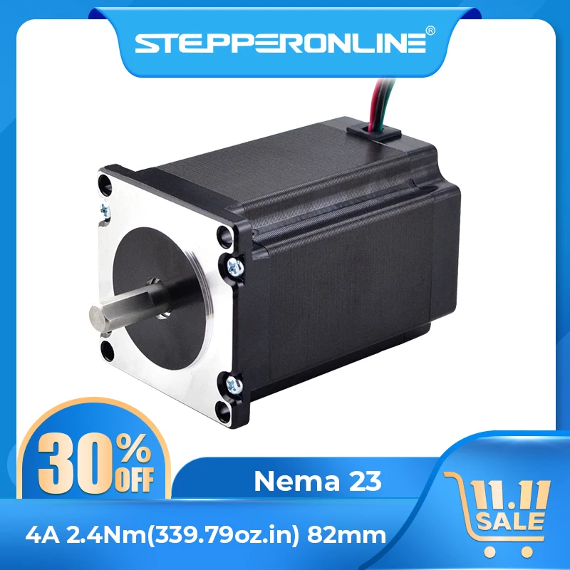 STEPPERONLINE Nema 23 Stepper Motor 2.4Nm 57x82mm 4A D = 8mm Nema23 Stepping Motor CNC Router Engraving Milling Machine stepper motor