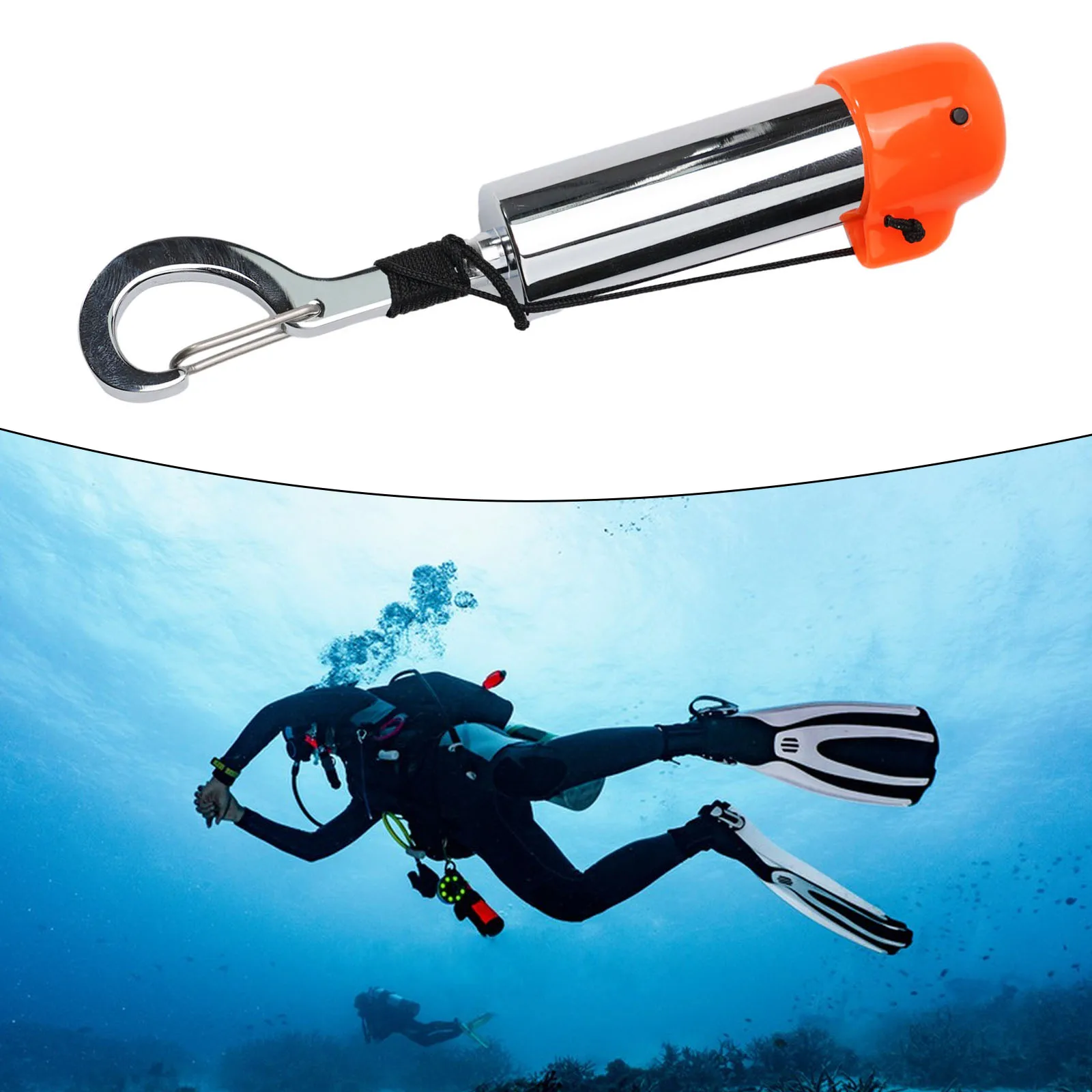 1XDivingRattleSteelScubaDivingSignalShakerRattleNoiseMaker