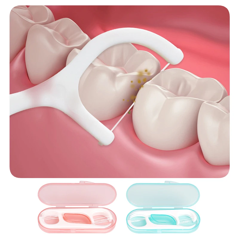 1/4Box Portable Mini Floss Box Disposable Travel Floss Plastic ...