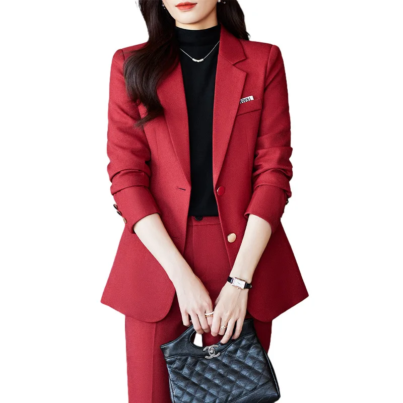 

Ladies Elegant Business Suits Autumn Winter Women Professional Office Work Wear Pantsuits OL Styles Female Trousers Set Blazer