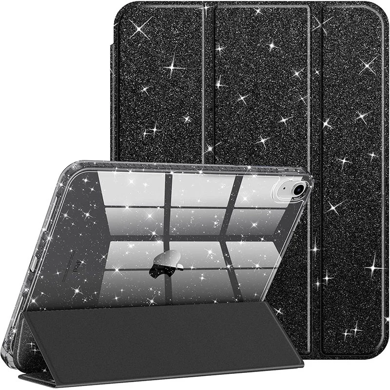 Glitter Sparkle Tri-fold Stand Tablet Cover with Pencil Holder