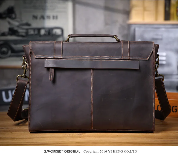 PNDME Business Vintage Luxus erste Schicht Rindsleder Herren Aktentasche Designer handgefertigte Luxus Echtleder 15-Zoll Laptop Handtasche – Detail 8