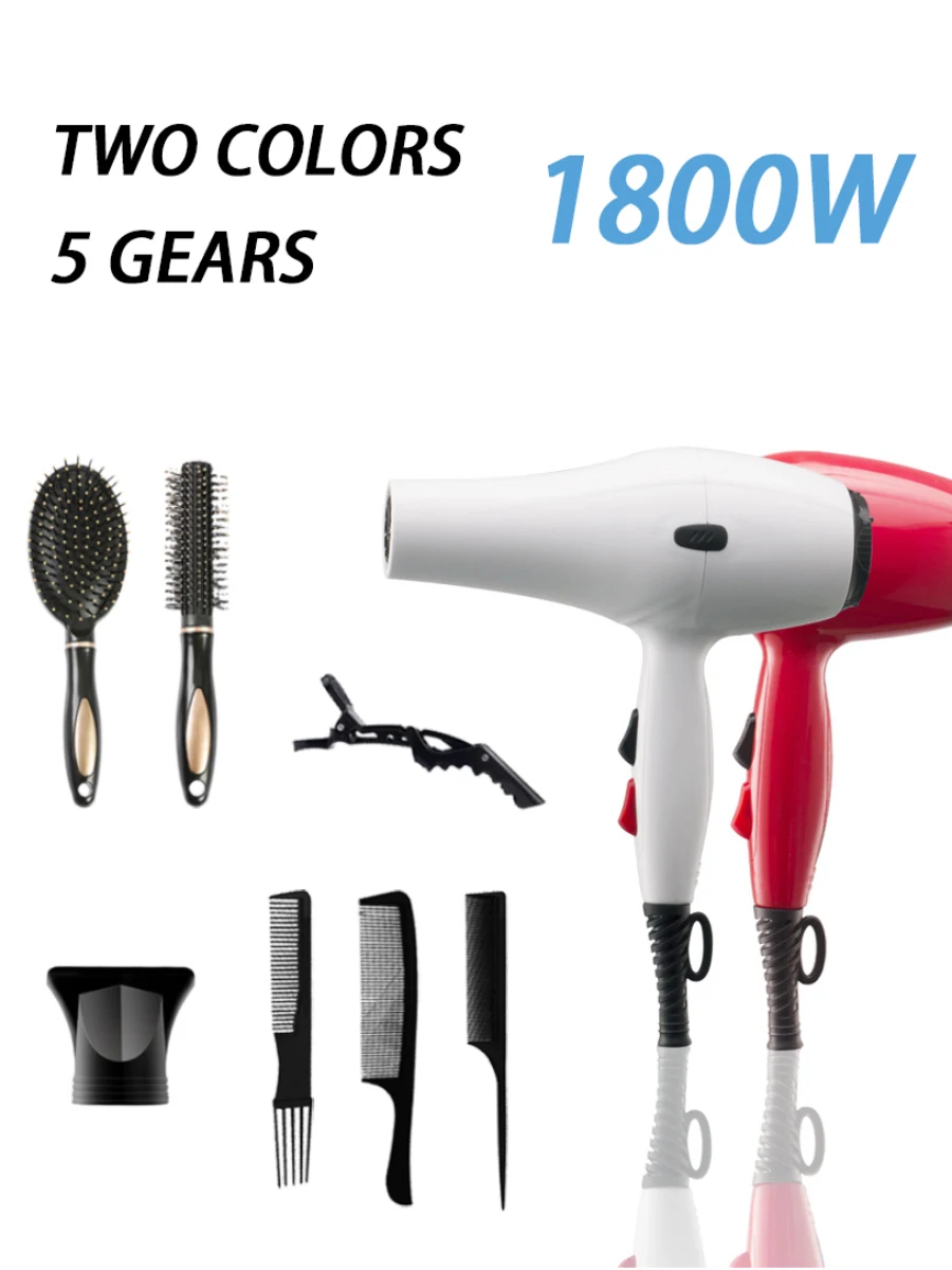 Handy Hair Dryer With Nozzle Professional Comb Brush Blow Care Products Red And White 220V Salon Equipment For Hair Stylist Tool audio amplifier 2 1 channel subwoofer amplifiers power amplifiers bluetooth compatible professional handy installation