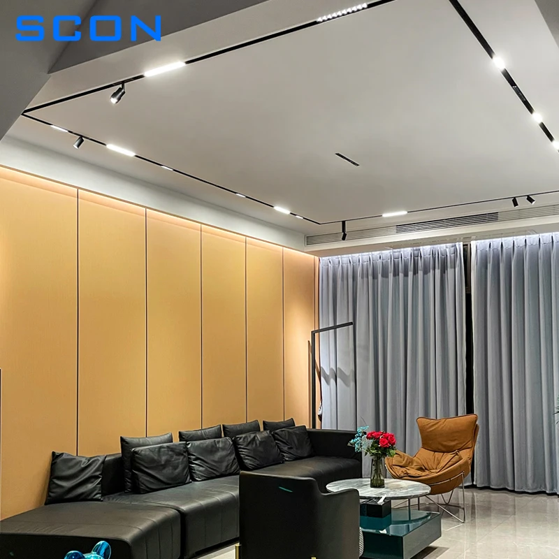 SCON Creative Magnetic Lamp Holder 34mm Width Aluminum 0.5M 1M Ceiling Recessed Suspended LED Magnet Mount Lights Track Rail 5