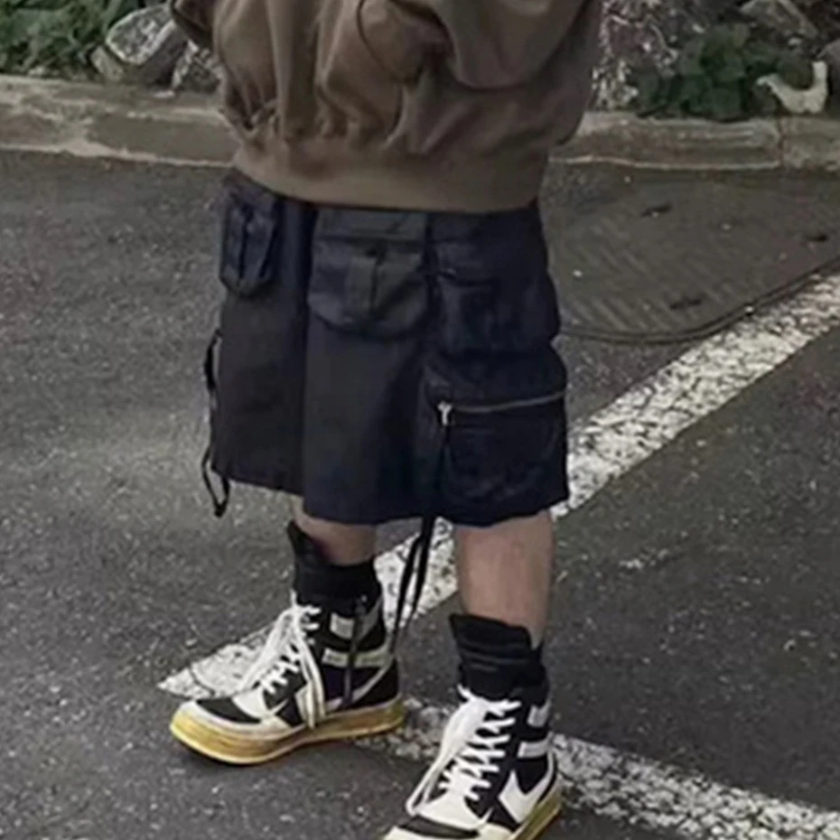 Tactical Cargo Shorts Men's RO Style Black Loose Casual Shorts Streetwear Harajuku Hip Hop Shorts Black 3
