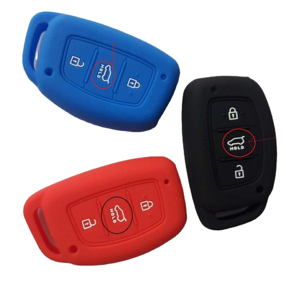 Keyless FOB Entry Remote Shell Silicone Case For Hyundai ix35 Avante Sonata Santa Fe Mistra Tucson Skin Jacket Holder 3 Button | Автомобили