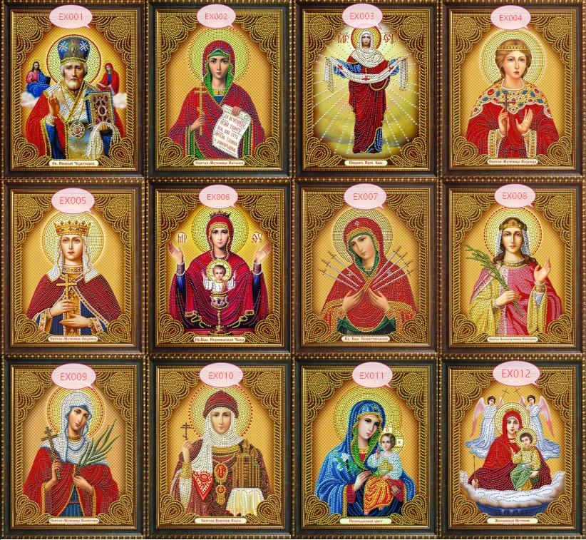 Icon Religious Diamond Painting Theotokos Vladimirskaya 5D DIY Diamond Mosaic Stitch Embroidery Rhinestone Picture Home Decor diamond painting