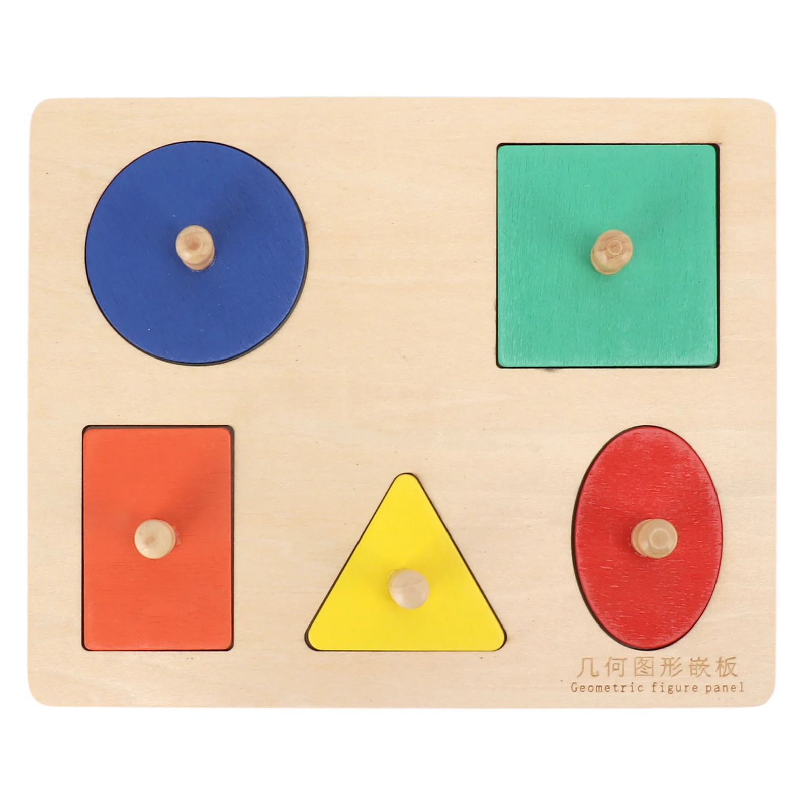 

Baby 5 Color Knob Puzzle Toy Wooden Geometric Shape Matching Toy Montessori Educational Toy Gift For Kids