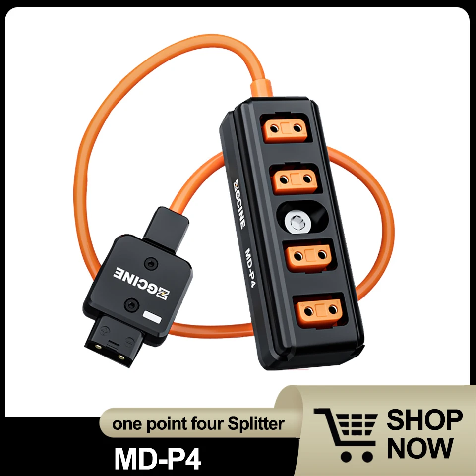 

Адаптер ZGCINE MD-P4 D-Tap на 4 D-Tap, с одной точкой и четырьмя сплиттерами, Кабель-адаптер с возможностью вращения на 180 °