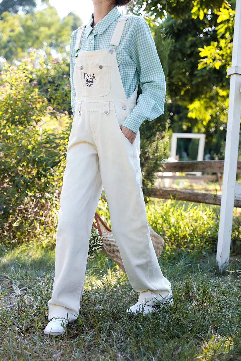 

Women's Spring Denim Overalls 2023 Jean Jumpsuits Casual Suspender Harem Pants Female Letter Embroidery Rompers Femme