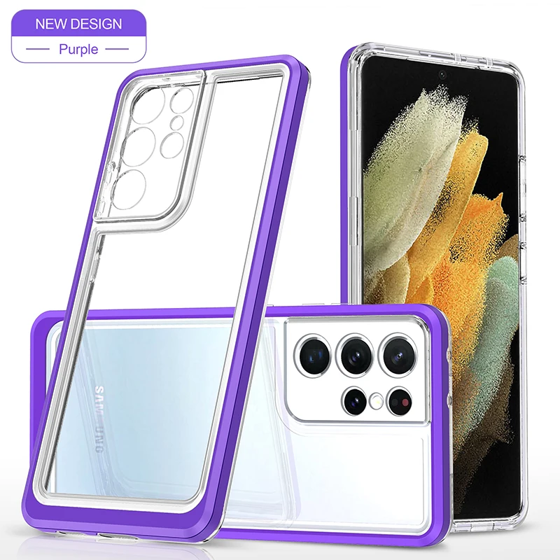 silicone cover with s pen Sang Trọng Chất Liệu Acrylic Ốp Lưng Chống Sốc Cho Samsung Galaxy S22 S20 S21 FE Note 20 Ultra 10 Plus A12 A22 A32 a52 A72 A53 A33 Bao silicone cover with s pen