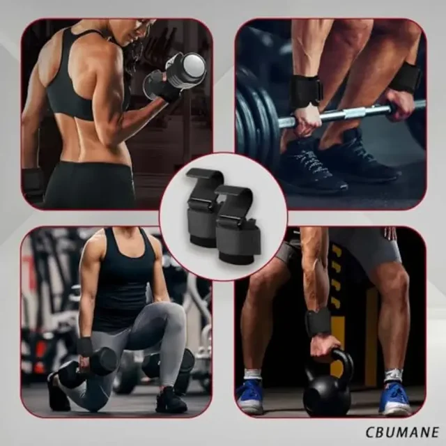 59696-46cff0.jpg TRALOW Weight Lifting Hooks Wrist Strap Hooks Weightlifting Adjustable Gym Lifting Pull-Ups Strength Training Fitness Workouts