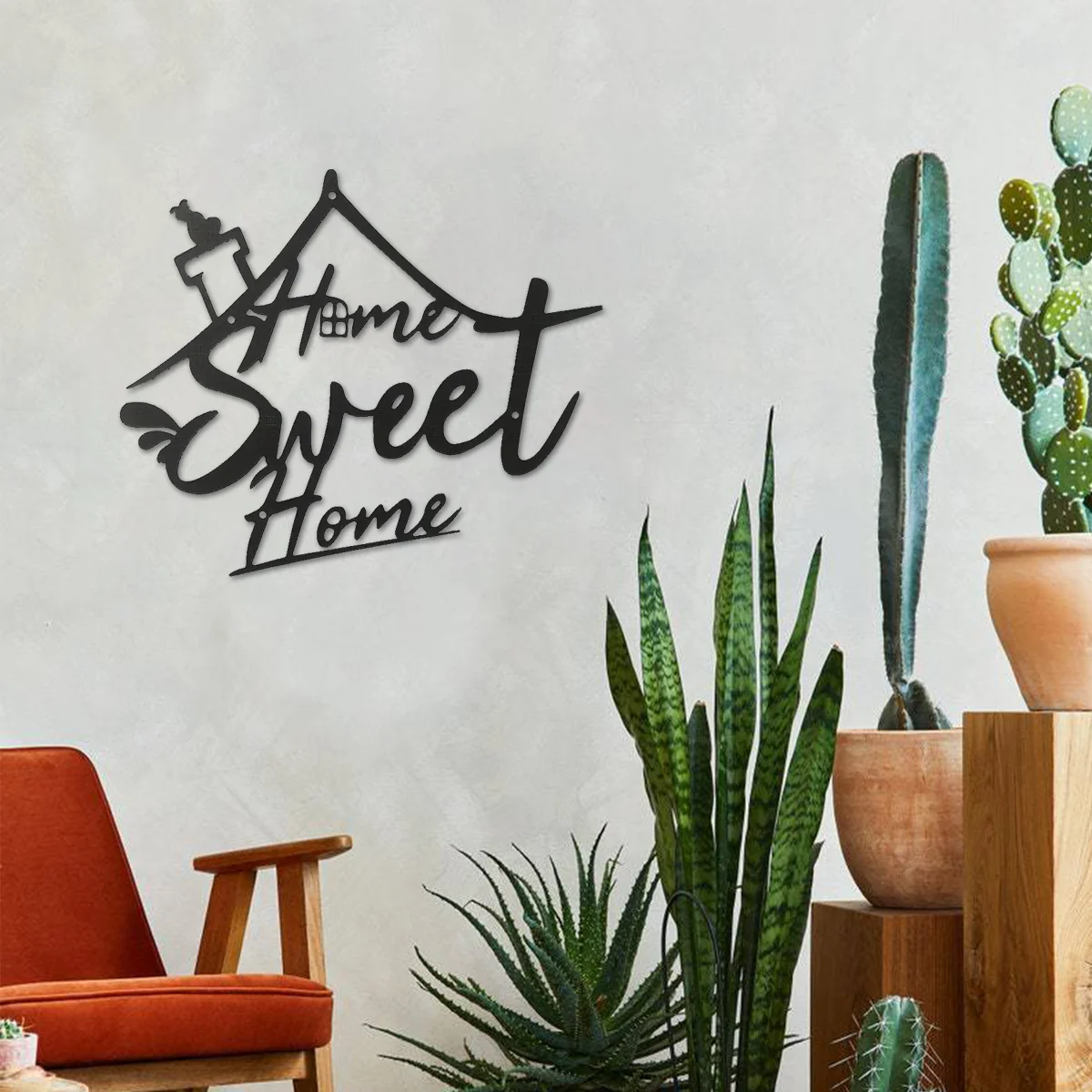 

1pc Metal Iron Home Sweet Home Sign Wall Mounted Decor Home Decor Sign Door Decoration House Metal Wall Hanging Decoration
