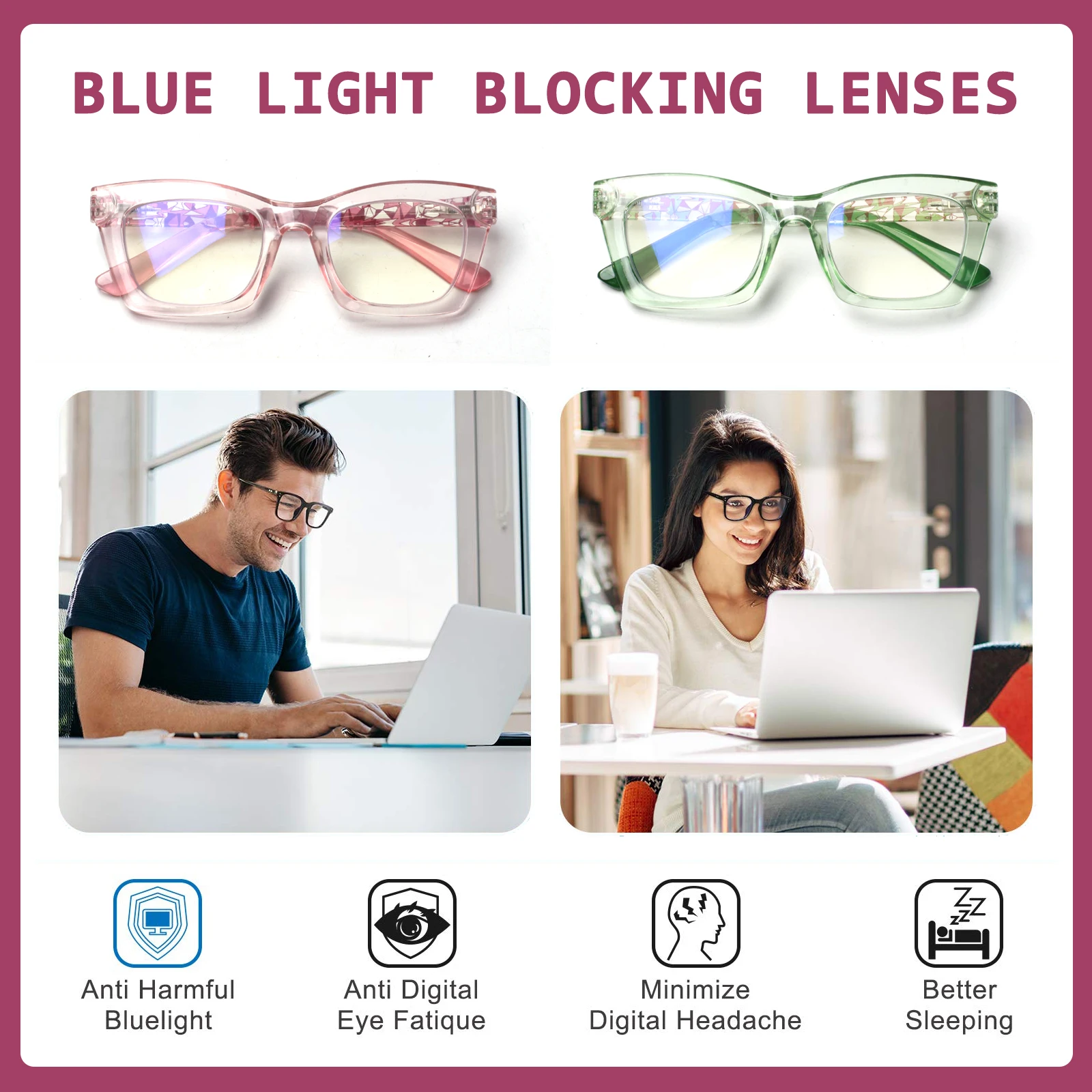 Turezing Reading Glasses For Women Blue Light Blocking Anti Fatihue Anti UV Fashion Printing Frame Prescription eyeglasses+0+4.0