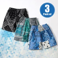 3 Pcs Summer Children's Multi-color Combination Beach Shorts Boys And Girls Leisure Palm Tree 5 Pants Joker Elastic Waist Pants 1