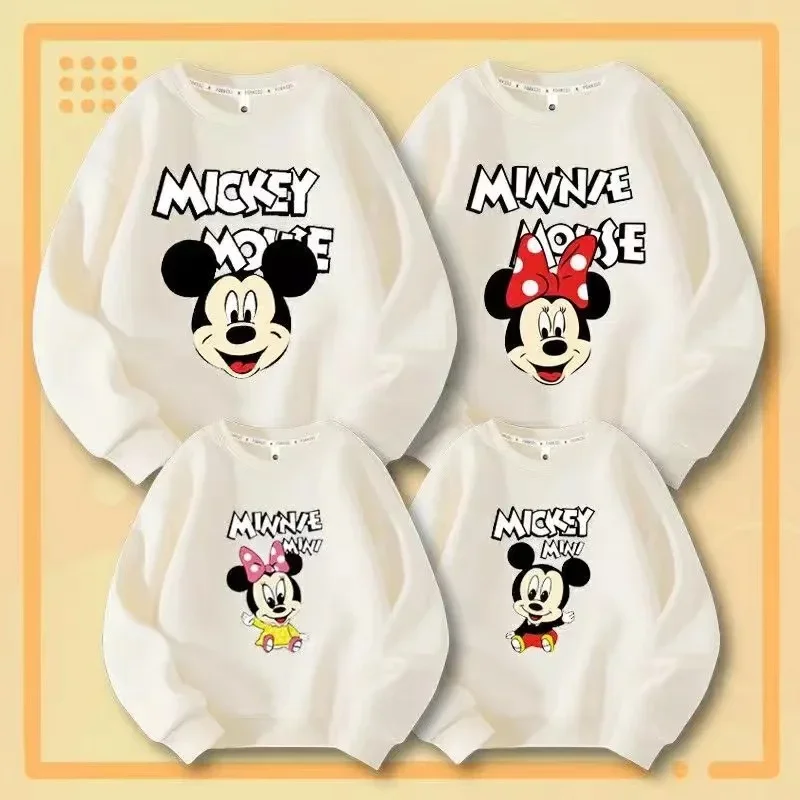Family Matching Clothes Cartoon Mickey Minnie Mouse Print Sweatshirts Mother Daughter Father Son Long Sleeve Top Mommy Outfit children tshirts children tops
