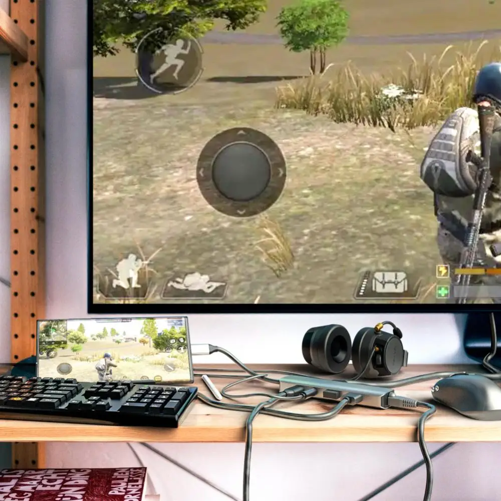 

HDMI-совместимый расширяющий концентратор Pd 60 Вт 2k60hz, быстрая зарядка для Macbook, ноутбука, компьютера 2,0, адаптер Rj45, порт Ethernet 6 в 1