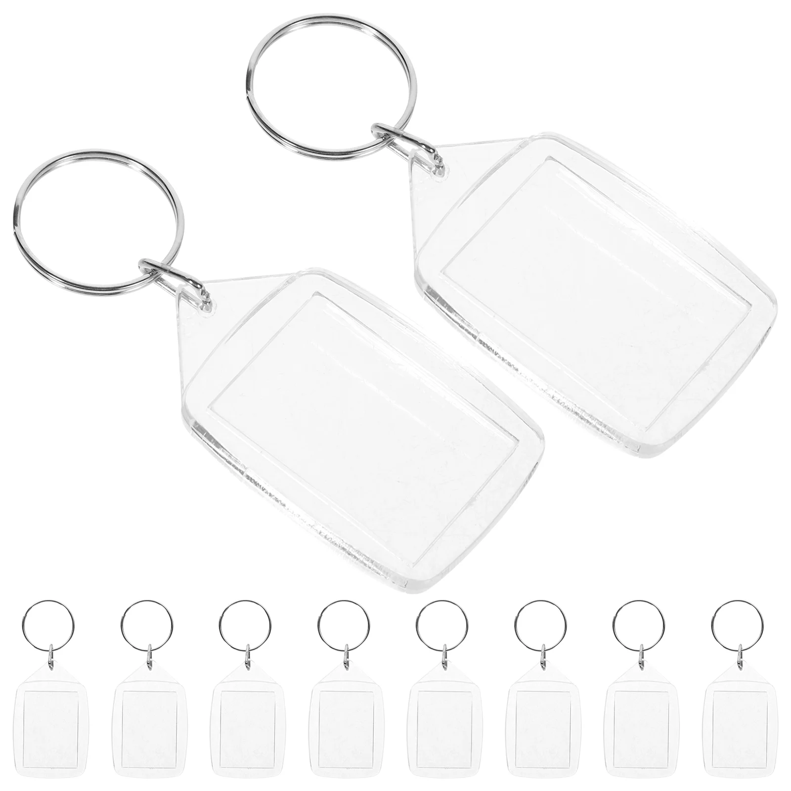 

10pcs Clear Plastic Keyring Blank Photo Picture Frame Keychain DIY Keyring Supply