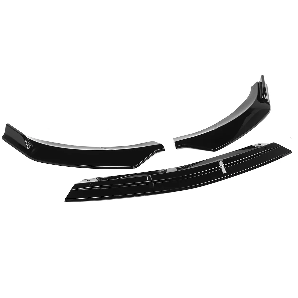 Glossy Black Front Bumper Protector Lip Spoiler Covers Trim