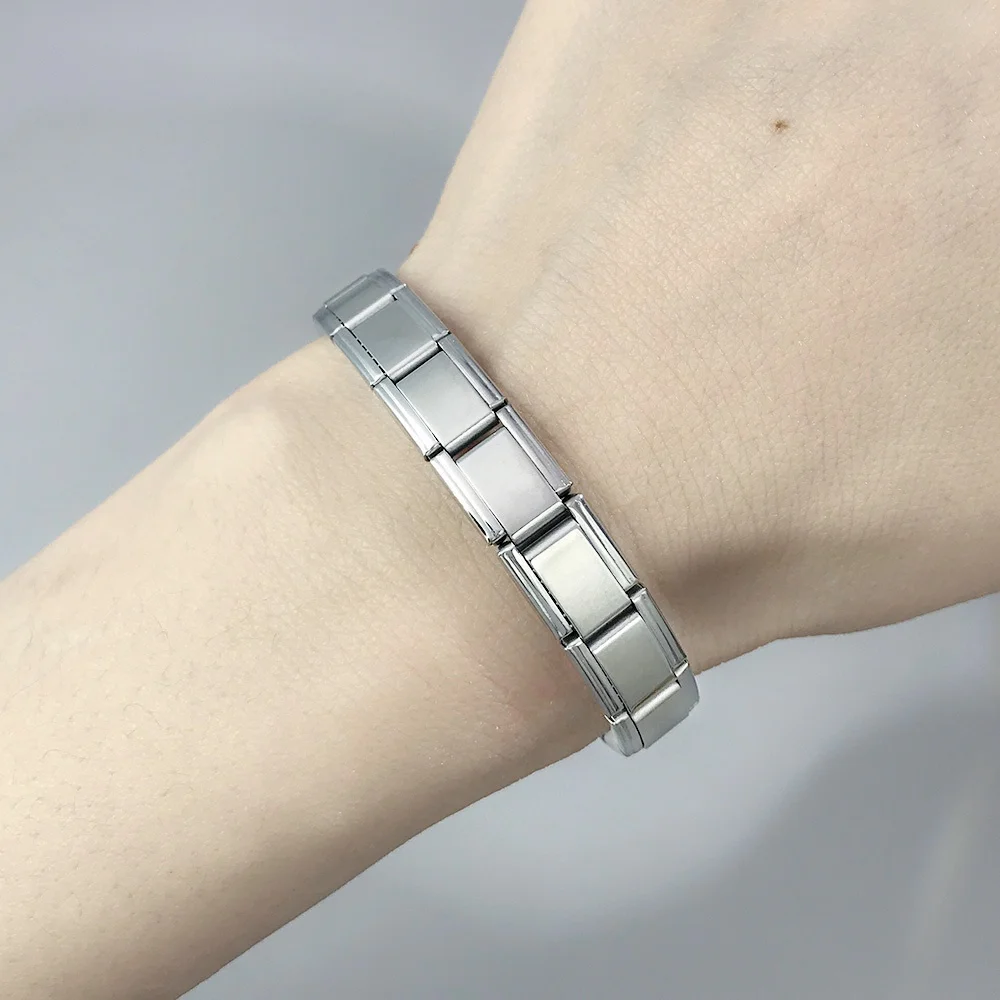 Elegant Stainless Steel Italian Charm Links for Personalized Bracelet Making - 26 Letter Set