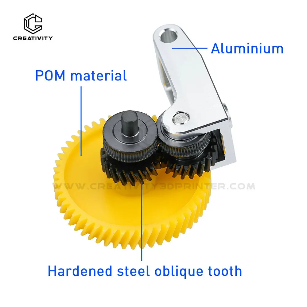 Bambu Lab P1S P1P X1 Carbon X1C Upgrade Hardened Steel Extruder Gear Assembly 3D Printer Accessorio Nickel Plating Wear-resistin