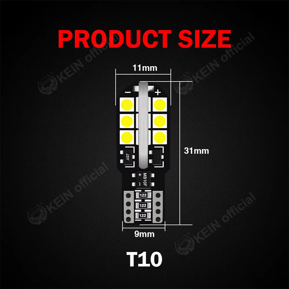 KEIN 6x CANBUS T10 WY5W W5W LED ���� 194 �ڵ��� ����, ���� ���� ��ȣ��, 24SMD ���� ���̵� ��Ŀ �� ��ȣ ����, 12V