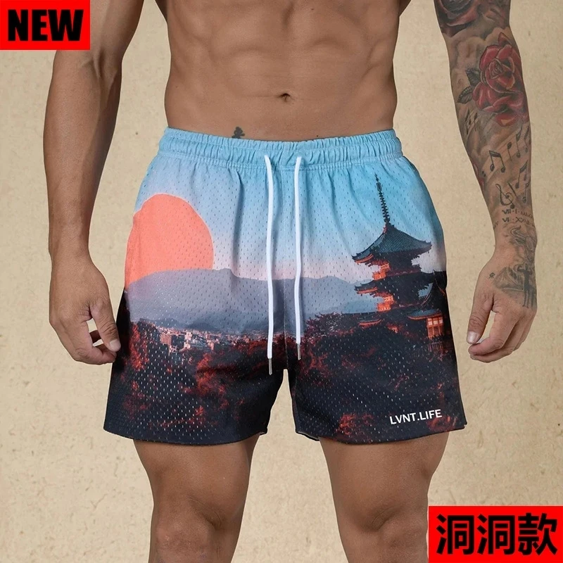 

New men shorts American casual shorts sports fitness pants quick dry running training fitness basketball pants loose shorts men