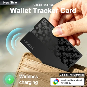 Localizzatore GPS Android Google Find My Wallet Tracker Card con ricarica wireless, tracciamento della posizione, impermeabile, Smart Tag Airtag.
