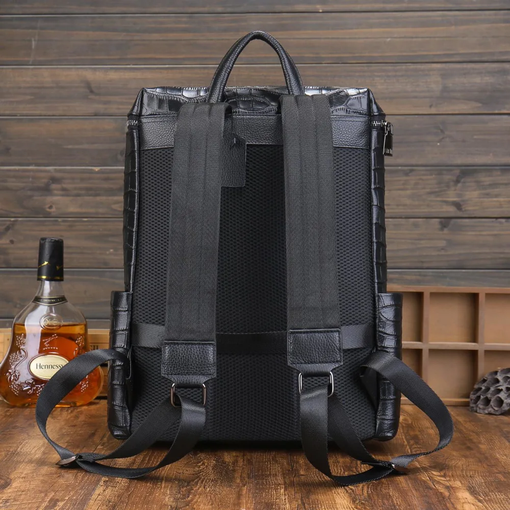2024 New Fashion Men Backpacks Alligator Male Korean Student Backpack Large Boy Business Casual Laptop School Computer Bags 3