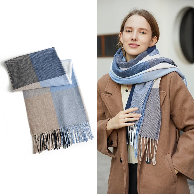 

2022 New Winter Warm Thick Cashmere Scarfs Women Luxury Design Shawls Scarves Lady Pashmina Bufanda Blanket Female Stoles Wraps