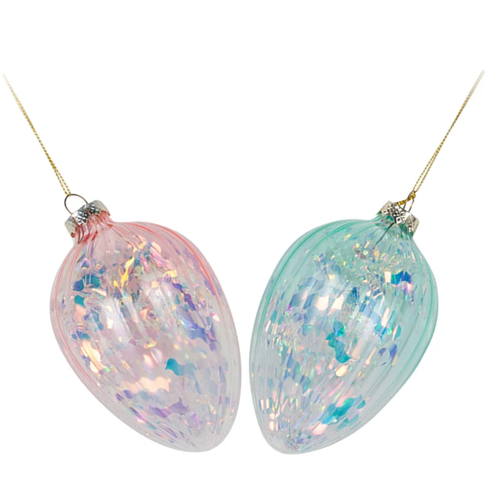 

2Pcs Easter Eggs Hanging Ornaments Easter Hanging Glass Eggs Easter Props